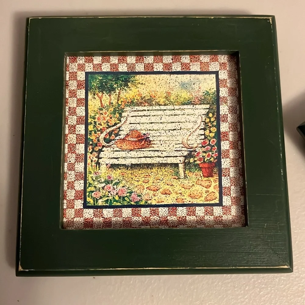 Set of three mini prints garden theme wall decor